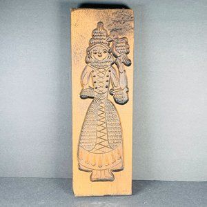 VTG Antique German Dutch Wooden Springerle Speculaas Wood Cookie Mold Board Hand